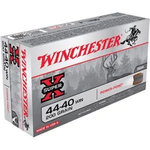 Winchester X4440 Super X 44-40Win 200gr Power Point 50 Per Box/10 Case Centerfire, Rifle Ammunition