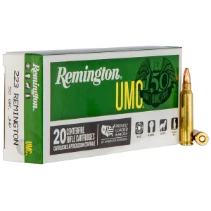 Remington 23812 UMC 223Rem 50gr Jacketed Hollow Point 20 Per Box/10 Case Centerfire, Rifle Ammunition