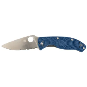 Spyderco C122PSBL Tenacious Lightweight 3.39 in Folding Drop Point Plain 8Cr13MoV SS Bladet Purple Bi-Directional Texturing FRN Handlet Includes Pocket Clip