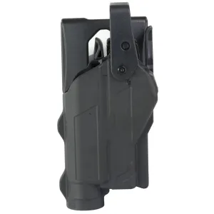 Rapid Force Rapid Force Duty Holster, Outside the Waistband Holster, Level 3 Retention, Fits Glock 19/19X/32/38/23 (Will Not Fit Gen 5 G23) with Light, Mid Ride, Right Hand, Polymer, Black RFS-0057-R-MB-9-D