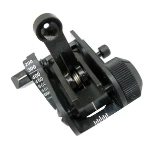 Matech Sight, Fits Picatinny, Black, Rear, Ranging Aperture, Flip Up BUIS