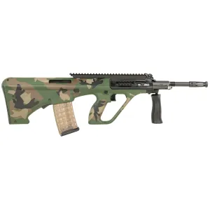 Steyr Arms AUGM1M81EXT AUG A3 M1 5.56x45mm NATO 30+1 16 in, Black Rec, M81 Woodland Camo Fixed Bullpup Stock & Collapsible Foregrip, Extended Pic Rail (OEM Mag)