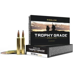 Nosler 60064 Trophy Grade 300RUM 165gr Nosler Spitzer Partition 20 Per Box/10 Case Centerfire, Rifle Ammunition