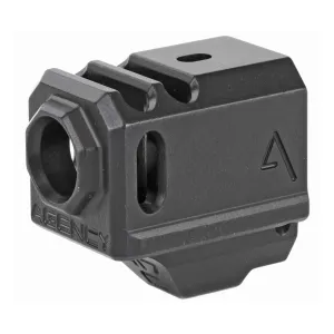 Agency Arms Glock 43 Compensator 417-G43-BLK, Features two chamber design-2 vertical ports and 2 side venting ports