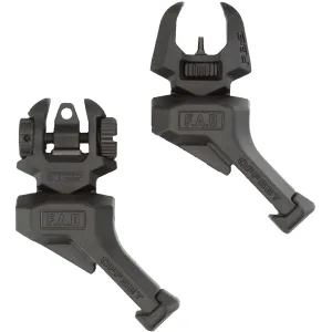 FAB Defense FXFRBSOSB Front and rear Set of Offset Flip-Up Sights Black