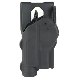 Rapid Force Rapid Force Duty Holster, Outside the Waistband Holster, Level 2 Retention, Fits Glock 17/31/47/22 (Will Not Fit Gen 5 G22) with Light, Mid Ride, Right Hand, Polymer, Black RFS-0601-R-MB-7-D