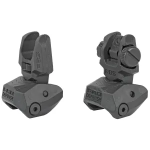F.A.B. Defense Flip Up Front and Rear Sight Set FX-FRBSKIT, Fits Picatinny Rails, Polymer, Black FX-FRBSKIT