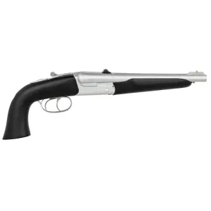 Davide Pedersoli 020S643410 Howdah Alaskan 45 Colt (LC)/410 Gauge 2rd 10.25 in, Rifled Barrel, Hard Chromed W/Rubber Overmold Wood, Ramp Front/Folding Leaf Rear Sights Break-Action, Handgun