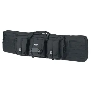 Rukx Gear ATICT42DGB Tactical Double Gun 42 in Water Resistant Black 600D Polyester w/ Non-Rust Zippers Reinforced Velcro & Adjustable Back Straps, Rifle Case