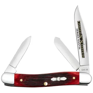 Case 12210 Limited Edition XXXVII Stockman Medium Folding Clip Point/Pen/Spey Plain Mirror Polished w/Engraving Tru-Sharp SS Blade/ Old Red Barnboard Jig/SS Stag Bone/Nickle Handle