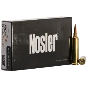 Nosler 60141 Match Grade RDF 28Nosler 185gr RDF Hollow Point Boat Tail 20 Per Box/10 Case, Centerfire Rifle Ammo