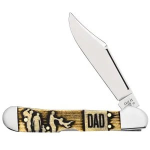 Case 10629 Father's Day Folding Plain Mirror Polished Stag Bone/Nickle HandleComes in a Tin
