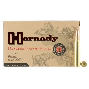 Hornady 8232 Dangerous Game 375Ruger 300gr Dangerous Game Solid 20 Per Box/6 Case Centerfire, Rifle Ammunition