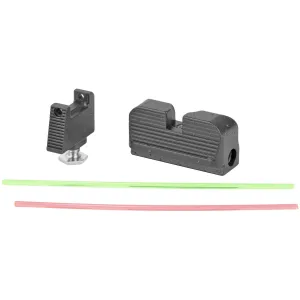 Taran Tactical Innovation Ultimate Fiber Optic Sight Set GSSF-004, Fits Glock RMR Cut Co-Witness Height, Black Finish GSSF-004