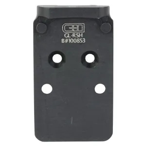 C&H Precision CHP Adapter Plate, Fits the Glock MOS (Not 43x or 48) Converting it to the Trijicon RMR/SRO, Holosun 407C/507C/508C/508T, Anodized Finish, Black, Includes Mounting Hardware GL-RSH