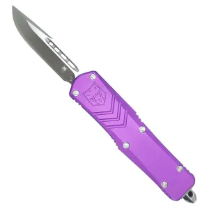 CobraTec Knives SPURFSXSDNS FS-X Small 2.50 in OTF Plain D2 Steel Blade/Purple Anodized Aluminum Handle Features Glass Breaker Includes Pocket Clip