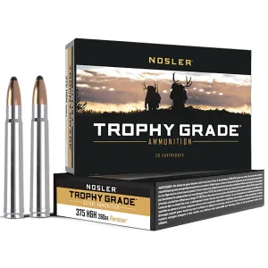 Nosler 60090 Trophy Grade 375H&HMag 260gr Nosler Spitzer Partition 20 Per Box/10 Case Centerfire, Rifle Ammunition