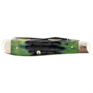 Case 75834 Trapper Mini 2.70 in/2.75 in Folding Clip Point/Spey Plain Mirror Polished Tru-Sharp SS Blade/Hunter Green Deep Canyon Jig Bone Handle