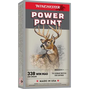Winchester X3381 Power-Point 338WinMag 200gr 20 Per Box/10 Case Centerfire, Rifle Ammunition