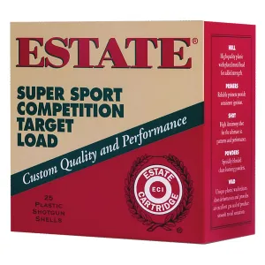 Estate Cartridge SS12XH110075WM Super Sport Target 12Gauge 2.75 1oz 7.5Shot *200 Box Case Only, Shotshell Lead Loads