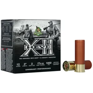 HEVI-Shot HS51202 HEVI-XII 12Gauge 3 in 1 3/8oz Tungsten 2Shot 25 Per Box/10 Case, Shotgun Shells