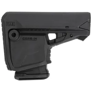 FAB Defense FXGLCOREMAGB GL-Core Survival Buttstock w/Rubber Butt Pad & Built-In Mag Carrier for AR-Platform Compatible w/Mil-Spec & Commercial Tubes Black Polymer (Tube NOT Included)