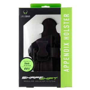 Alien Gear SSAP0057RH ShapeShift Appendix Carry Holster Compatible with Glock 19 Injection Molded Polymer Black