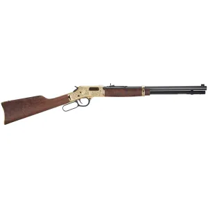 Henry H006D4 Big Boy Deluxe Engraved 4th Edition 44 Mag Caliber with 10+1 Capacity, 20in Blued Barrel, Polished Brass Engraved Metal Finish American Walnut Stock Right Hand (Full Size)