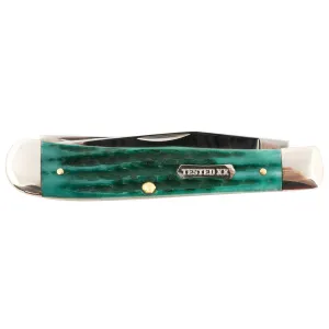 Case 48940 Trapper 3.25 in/3.27 in Folding Clip Point/Spey Plain Tru-Sharp SS Blade/4.13 in Kinfolk Jig w/Dog Bone Shield Jade Bone Handle