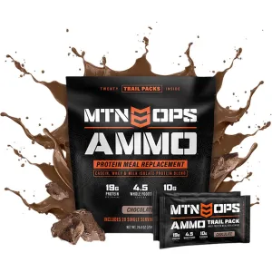 MTN OPS Ammo Whey Protein Meal Replacement Chocolate Trail Pack 20 ct 3106880320