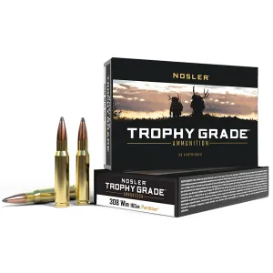 Nosler 60053 Trophy Grade 308 Win 165 gr Nosler Spitzer Partition 20 Per Box/ 10 Case Centerfire, Rifle Ammunition