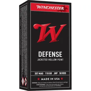 Winchester Q4204 USA 357Mag 110gr Jacketed Hollow Point 50 Per Box/10 Case Centerfire, Handgun Ammunition