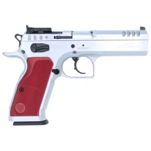 Tanfoglio IFG TFSTOCK29OR Stock II 9mm Luger 16+1 4.44 in Stainless Polygonal, Rifled Barrel, Ported Slide & Frame w/Red Polymer Grips Right Hand, Pistol