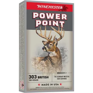 Winchester X303B1 Power-Point 303British 180gr 20 Per Box/10 Case Centerfire, Rifle Ammunition