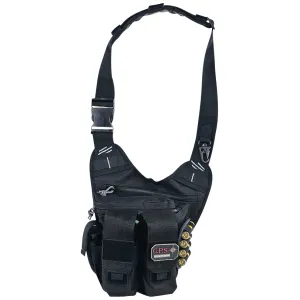 GPS Bags 982RDP Rapid Deployment Sling Pack Black 600D Polyester with Removeable Handgun Holstert External Pockets & Internal Storage Compartment 10 in x 3 in x 13 in Internal Dimensions