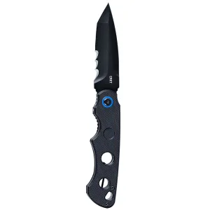 CRKT 2606 A.B.C. 3.39 Fold Tanto Veff Serrated Black Oxide 12C27 Sandvik Blade, Black Textured G10 Handle, Knife