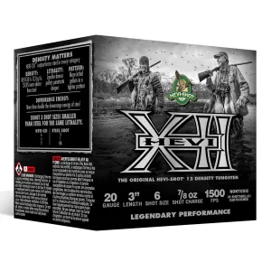 HEVI-Shot HS52206 HEVI-XII 20 Gauge 3 in 7/8 oz Tungsten 6 Shot 25 Per Box/ 10 Cs