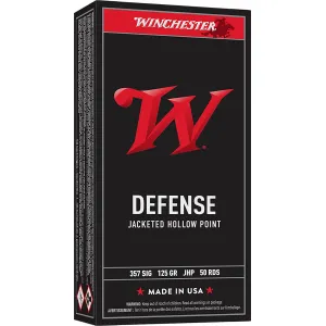 Winchester USA357SJHP USA 357Sig 125gr Jacketed Hollow Point 50 Per Box/10 Case Centerfire, Handgun Ammunition
