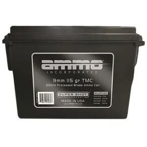 Ammo Inc 9115TMC-RB200 Signature 9mm Luger 115gr Total Metal Case/200 Per Box, Centerfire Handgun Ammo