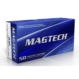 Magtech 38P Range/Training 38Special 158gr Full Metal Jacket Flat Nose 50 Per Box/20 Case Centerfire, Handgun Ammunition
