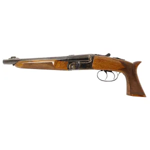 Davide Pedersoli 020S640410 Howdah 45 Colt (LC)/410 Ga 1rd 10.25 in, Rifled Blue Barrel, Case Hardened Receiver, Manual Extractors, Automatic Safety On The Hammers, Oiled Walnut Stock Break-Action, Handgun