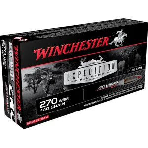 Winchester Ammo S270WSMCT Expedition Big Game 270 WSM 140 gr Winchester AccuBond CT 20 Per Box/ 10 Case
