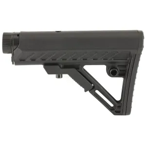 Leapers, Inc. - UTG Model 4, Combat Ops S2, Stock Kit, 6-Position Mil-Spec Stock Assembly, includes Extension Tube, Buffer, Buffer Spring, Tear-drop Ring and Castle Nut, Black Finish RBUS2BM