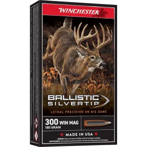 Winchester SBST300 Ballistic Silvertip 300WinMag 180gr Rapid Controlled Expansion Polymer Tip 20 Per Box/10 Case Centerfire, Rifle Ammunition