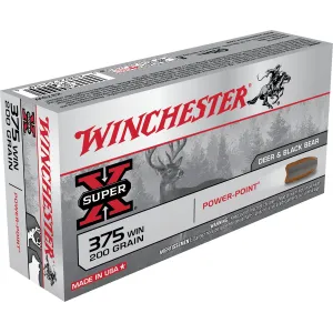 Winchester X375W Super X 375Win 200gr Power Point 20 Per Box/10 Case Centerfire, Rifle Ammunition