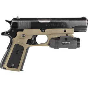 Recover Tactical CC3P0201 Grip Tan Polymer with Interchangeable Black & Tan Panels for Standard 1911 Frame