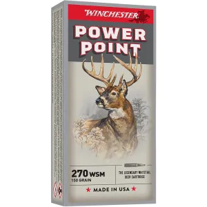 Winchester X270WSM Power-Point 270WSM 150gr 20 Per Box/10 Case Centerfire, Rifle Ammunition