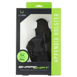 Alien Gear SSAP0627RH ShapeShift Appendix Carry Holster Compatible with Glock 42 Injection Molded Polymer Black