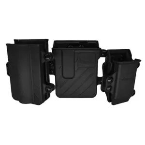 L.A.G. Tactical, Inc. M.C.S. Pro Series, Double Pistol Mag Carrier, Fits Full Size 9MM/40 Mags, 1.75 in Belt Clip, Nylon Construction, Black MCSP03