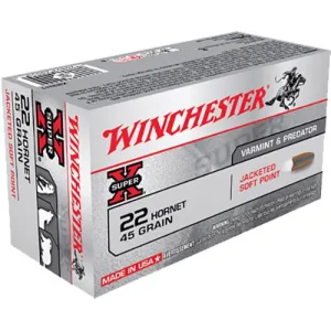 Winchester X22H1 Super X 22Hornet 45gr Jacketed Soft Point 50 Per Box/10 Case Centerfire, Rifle Ammunition